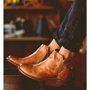 Bed Stu Yurisa Ankle Zip Boots Tan Rustic